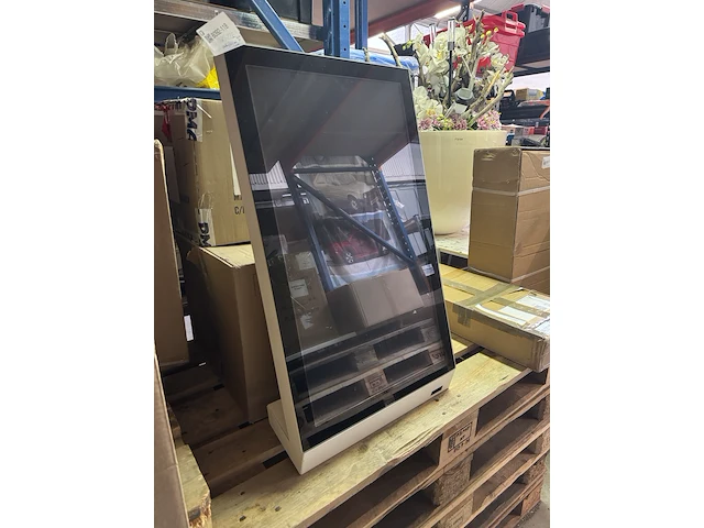 Verkoopzuil met touchscreen en scanner prestop, pt-kiosk-em32p-wall - afbeelding 1 van  5