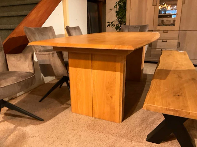Verlengbare eiken eetkamertafel - afbeelding 2 van  8