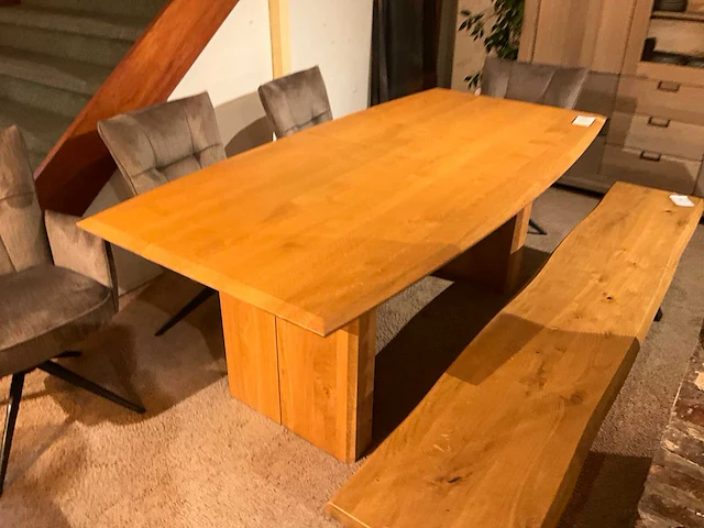Verlengbare eiken eetkamertafel - afbeelding 4 van  8