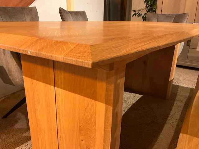 Verlengbare eiken eetkamertafel - afbeelding 5 van  8