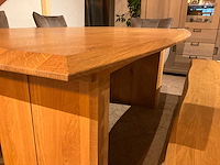 Verlengbare eiken eetkamertafel - afbeelding 6 van  8