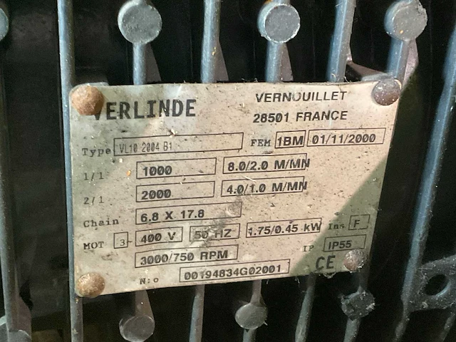 Verlinde eurochain vl10 2004 elektrische kettingtakel - afbeelding 2 van  5