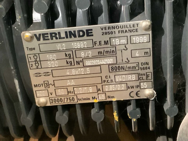 Verlinde vl2 168b2 hijs takel - afbeelding 4 van  4