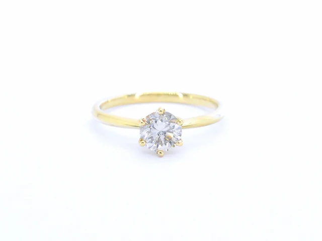 Verlovingsring met een diamant van 1.30 carat in 18 carats goud - afbeelding 1 van  8