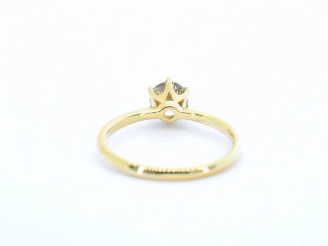 Verlovingsring met een diamant van 1.30 carat in 18 carats goud - afbeelding 4 van  8