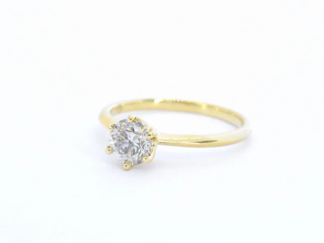 Verlovingsring met een diamant van 1.30 carat in 18 carats goud - afbeelding 5 van  8