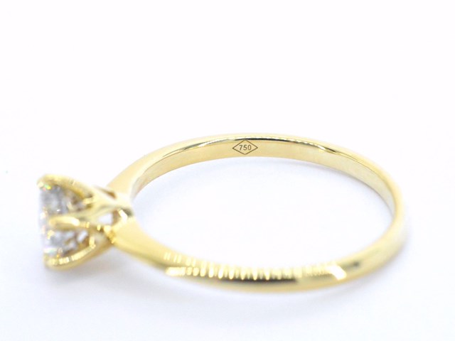 Verlovingsring met een diamant van 1.30 carat in 18 carats goud - afbeelding 7 van  7