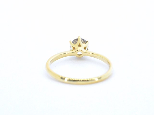 Verlovingsring met een diamant van 1.30 carat in 18 carats goud - afbeelding 4 van  6