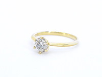 Verlovingsring met een diamant van 1.30 carat in 18 carats goud - afbeelding 5 van  6