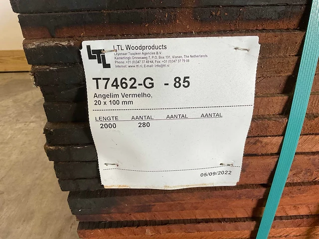 Vermelho hardhouten beschoeiingsplank 200x10x2 cm (100x) - afbeelding 5 van  6