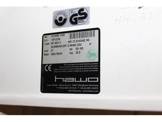 Verpakkingsmachine / inpakapparaat hawo hp630k. - afbeelding 3 van  3