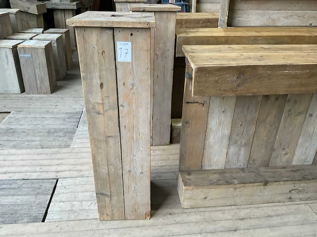 Verplaatsbare steigerhouten bar met achterkast - afbeelding 5 van  6