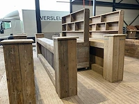 Verplaatsbare steigerhouten bar met achterkast - afbeelding 6 van  13