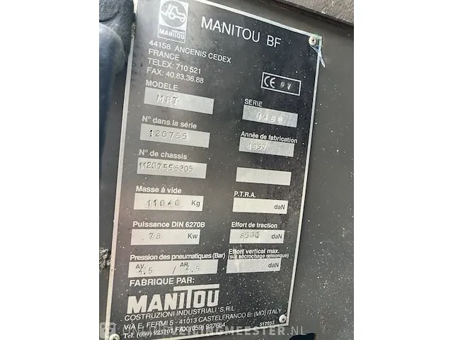 Verreiker manitou, mrt1430, rood, bouwjaar 1997 - afbeelding 11 van  22