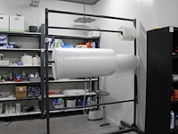Verrijdbare afrolunit / foliedispenser met 3 rolhouders. afmeting 172 x 91 x 230 cm. - afbeelding 1 van  2