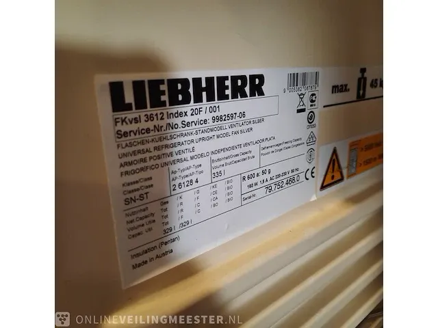 Verrijdbare koelvitrine liebherr, fkvsl 3612 index 20f - afbeelding 10 van  11