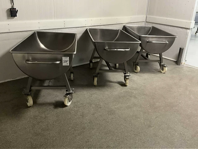 Verrijdbare rvs mengbak (6x) - afbeelding 4 van  9