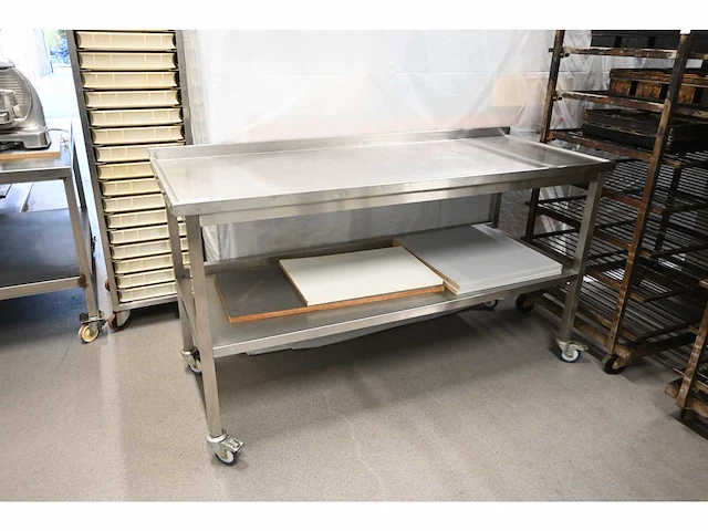 Verrijdbare rvs werktafel - afbeelding 1 van  3