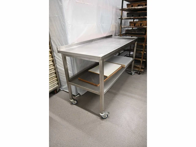 Verrijdbare rvs werktafel - afbeelding 2 van  3
