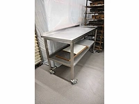 Verrijdbare rvs werktafel - afbeelding 2 van  3