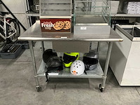 Verrijdbare rvs werktafel