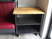 Verrijdbare serveerwagen met houten blad. afmeting 90 x 60 x 90 cm - afbeelding 1 van  3