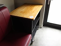 Verrijdbare serveerwagen met houten blad. afmeting 90 x 60 x 90 cm - afbeelding 3 van  3