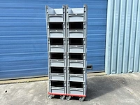 Verrijdbare transportkar + 12 magazijnbakken - afbeelding 1 van  6