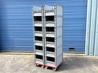 Verrijdbare transportkar + 12 magazijnbakken - afbeelding 2 van  6