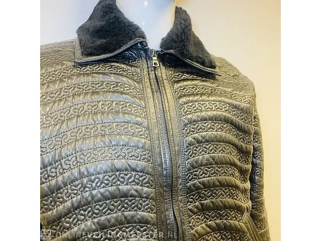 Versace - historische leren jas - museum stuk uit the met new york , bouwjaar ca. 1980 - afbeelding 2 van  7
