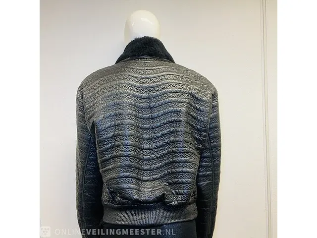 Versace - historische leren jas - museum stuk uit the met new york , bouwjaar ca. 1980 - afbeelding 5 van  7