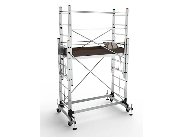 Verstelbaar kamersteiger–rolsteiger 400 cm-nieuw, b7507, grijs / chroom, 2022 - afbeelding 1 van  1