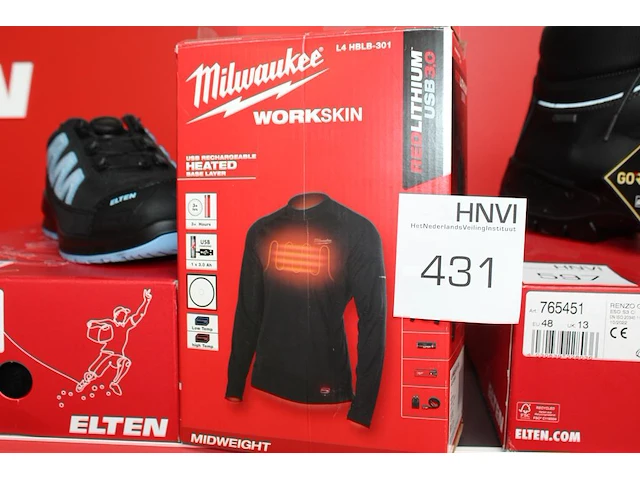 Verwarmbaar shirt milwaukee l4 hblb-301 maat xxl incl. accu en lader - afbeelding 1 van  2