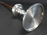 Verzilverd tinnen kandelaar - afbeelding 4 van  5
