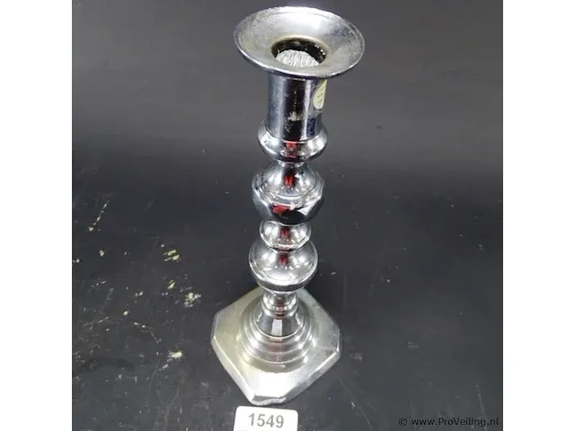Verzilverde kandelaar - afbeelding 3 van  5