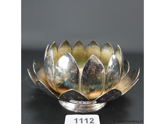 Verzilverde schalen set in bloemvorm - afbeelding 1 van  5