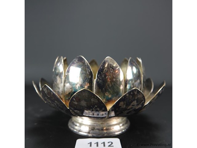 Verzilverde schalen set in bloemvorm - afbeelding 2 van  5