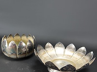Verzilverde schalen set in bloemvorm - afbeelding 4 van  5