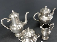 Verzilverde thee en koffiestel - afbeelding 3 van  5