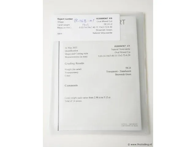 Vesuvianite 58.24ct gra certified - afbeelding 7 van  8