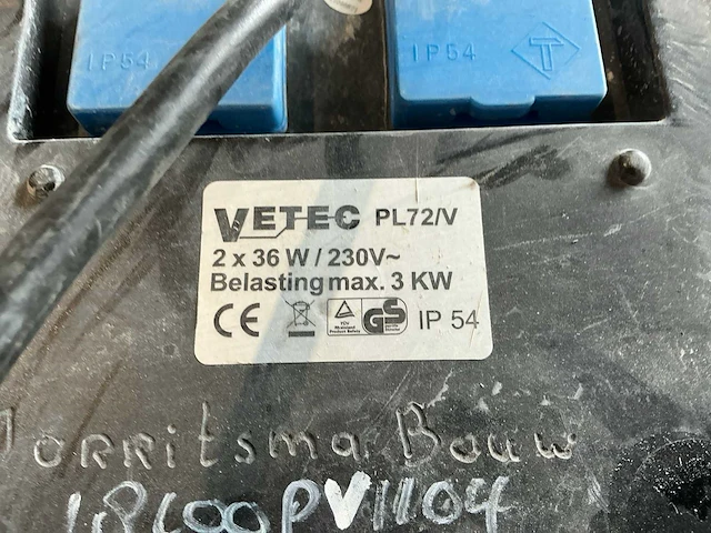 Vetec pl72/v bouwlamp / looplamp (3x) - afbeelding 9 van  9