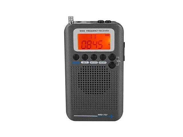 Vhf-radio, draagbare radio-ontvanger in de vliegtuigband - (zwart) - afbeelding 1 van  1