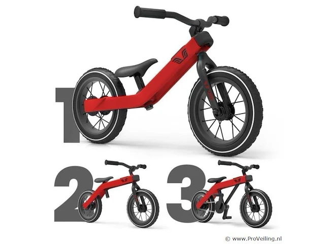 Vici 3 in 1 kinderfiets| kleur brandweer rood | maat uni - afbeelding 1 van  5