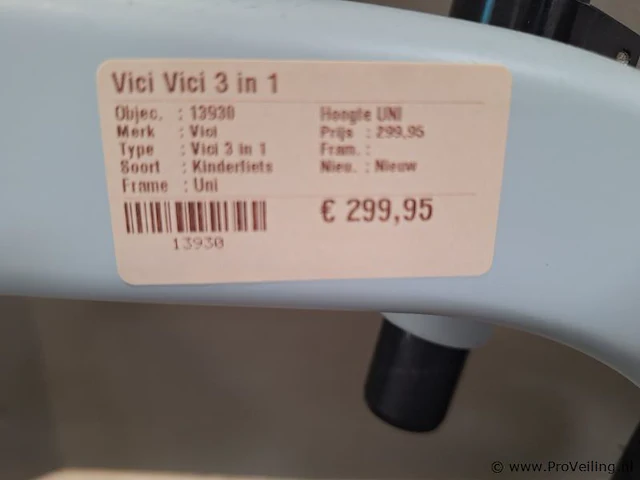 Vici 3 in 1 kinderfiets| kleur lichtblauw | maat uni - afbeelding 7 van  7