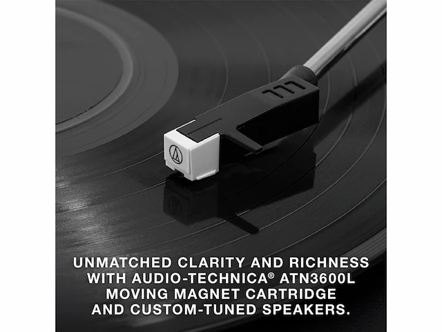 Victrola eastwood ii platenspeler zwarte afwerking draaitafel met luidsprekers bluetooth 5.1 en vinyl stream-technologie - afbeelding 3 van  4