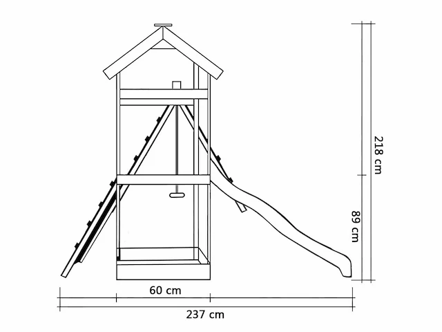 Vida xl speeltoestel met glijbaan - 231x200x218cm - afbeelding 4 van  5