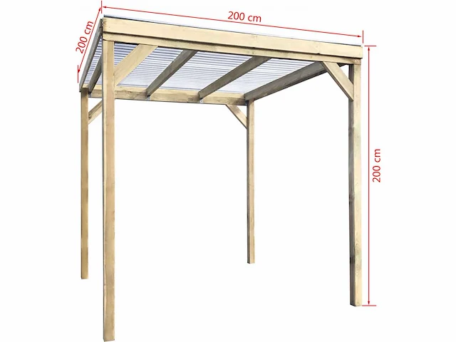 Vida xl vrijstaande overkapping - 200x200x200cm - afbeelding 3 van  3