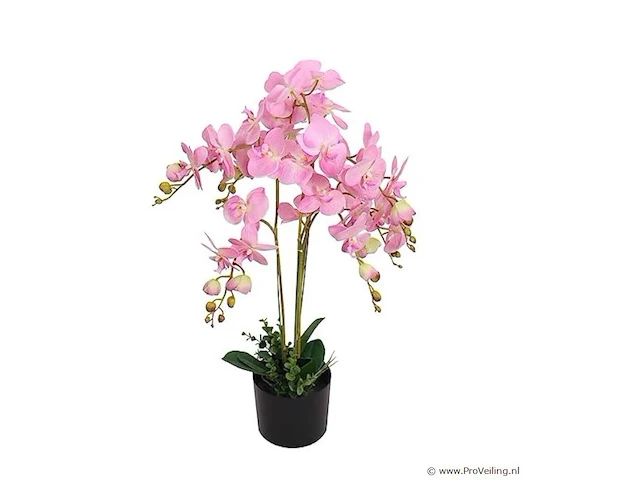 Vidaxl kunstplant orchidee met pot 75 cm roze - afbeelding 1 van  4
