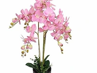 Vidaxl kunstplant orchidee met pot 75 cm roze - afbeelding 1 van  4