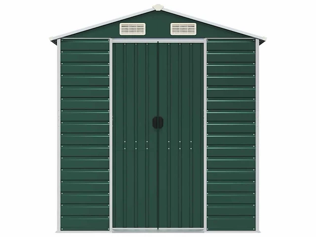 Vidaxl metalen tuinschuur groen - 215x191x198 cm - afbeelding 4 van  9